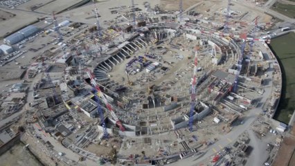Grand stade de l'OL : le chantier vu ciel