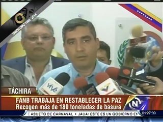 Al menos 180 toneladas de escombros se han recogido en el estado Táchira