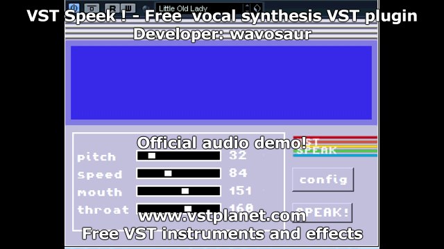 VST Speek - Free vocal synthesis VST plugin - vstplanet.com - video  Dailymotion