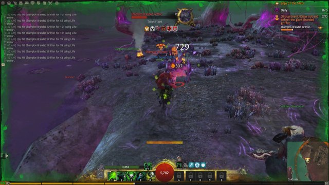 GW2 Soloing Champion Branded Griffon in Fields of Ruin on Necromancer