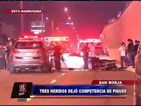 Al menos tres heridos dejó una competencia de piques ilegales en San Borja