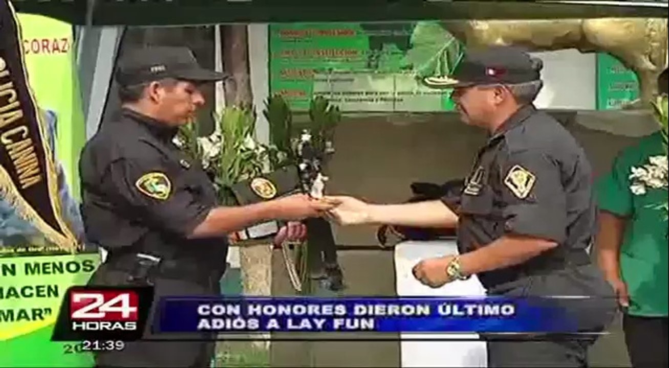 Policía canina despidió con honores al perro héroe Lay Fun