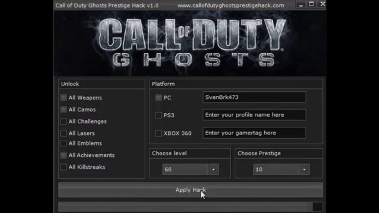 Call of Duty Ghosts Prestige Hack PC, Xbox 360, PS3 With Download February 2014