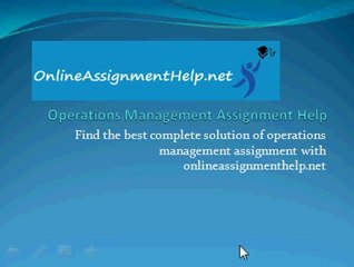 Operations Management Assignment Help