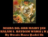 MAIRA DIL ORR MAIRY JAN MADENAY WALAY ( SALLALLAHO ALAHE WASALLAM ) NAAT SHAREEF KALAM HAZRAT SYED BAYDAM SHAH WARSI ( R.A. ) By Alhaj Owais Raza Qadri Sb