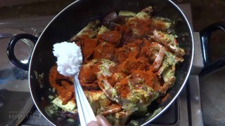Peethalu Vankaya Koora Brinjal Crabs Curry in Telugu