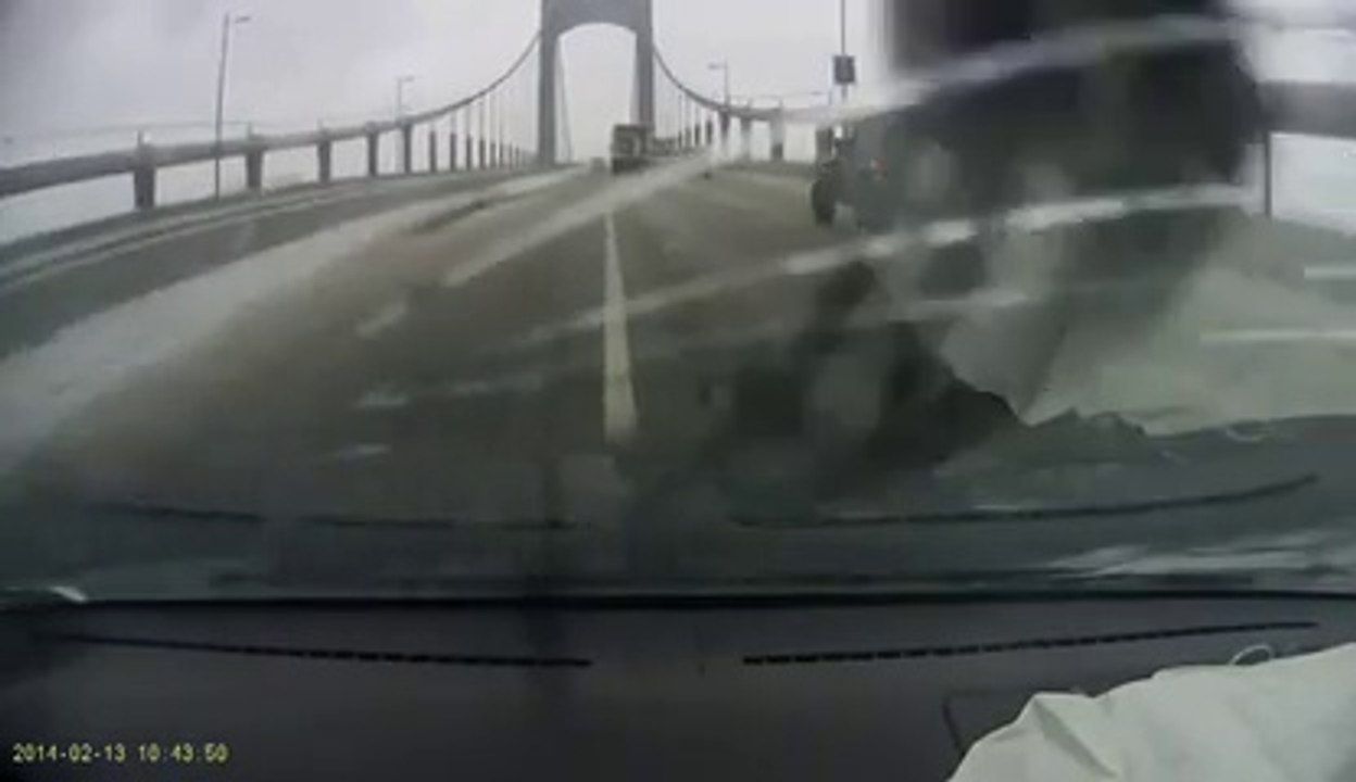 Violent Airbag car explosion.