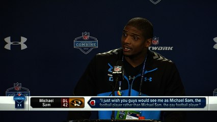 Michael Sam addresses the media