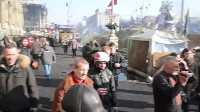 Protesters Beat Drums in Central Kiev