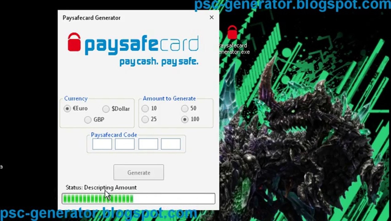 Paysafecard code Generator - Direct Download Feb 2014 [Proof]