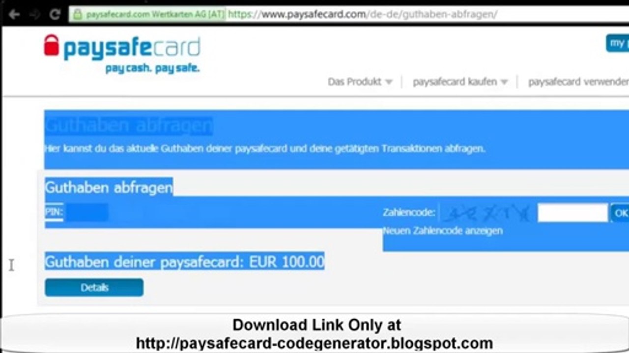 Free Paysafecard Code Generator [No Survey][Working] Feb 2014