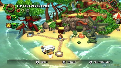 Soluce Donkey Kong Country Tropical Freeze : emplacement de la sortie alternative du niveau 1-2