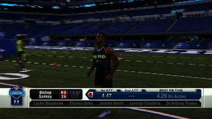 Bishop Sankey runs the 40-yard dash