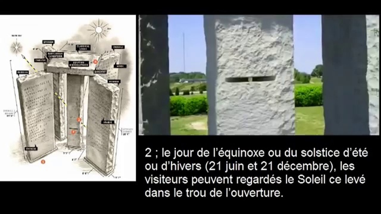 Georgia Guidestones les 10 commandements du NWO