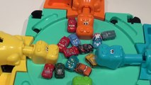 Hungry Hungry Hippo eats 14 Pixar Cars Micro Drifters Lightning McQueen, Mater and Sally in Hungry H