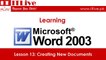 13 - Creating New Documents in Word 2003 (Urdu / Hindi)
