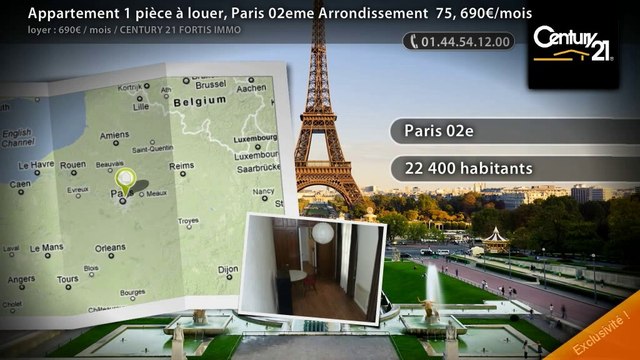 Appartement 1 pièce à louer, Paris 02eme Arrondissement 75, 690€/mois