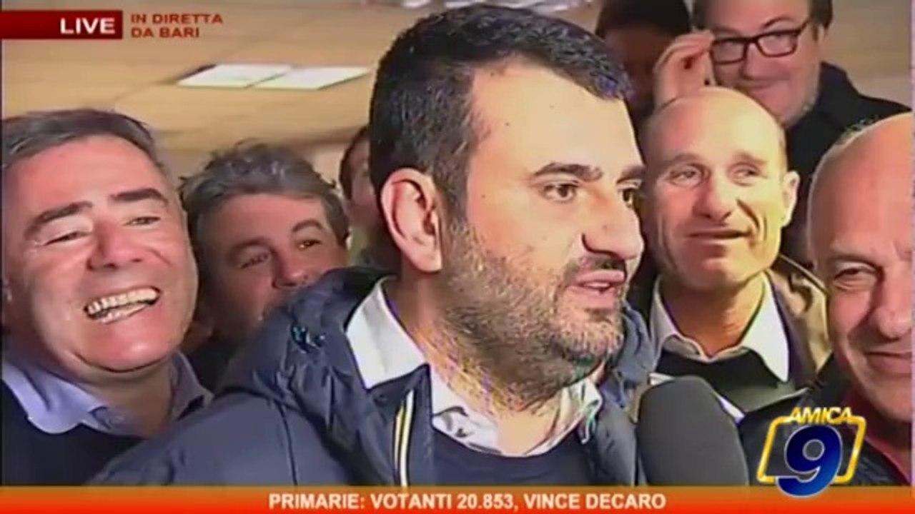 Prime dichiarazioni di Antonio Decaro eletto candidato sindaco per il centrosinistra