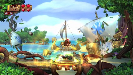 Donkey Kong Country: Tropical Freeze 1-1 - Gameplay - Puzzle y letras 100%