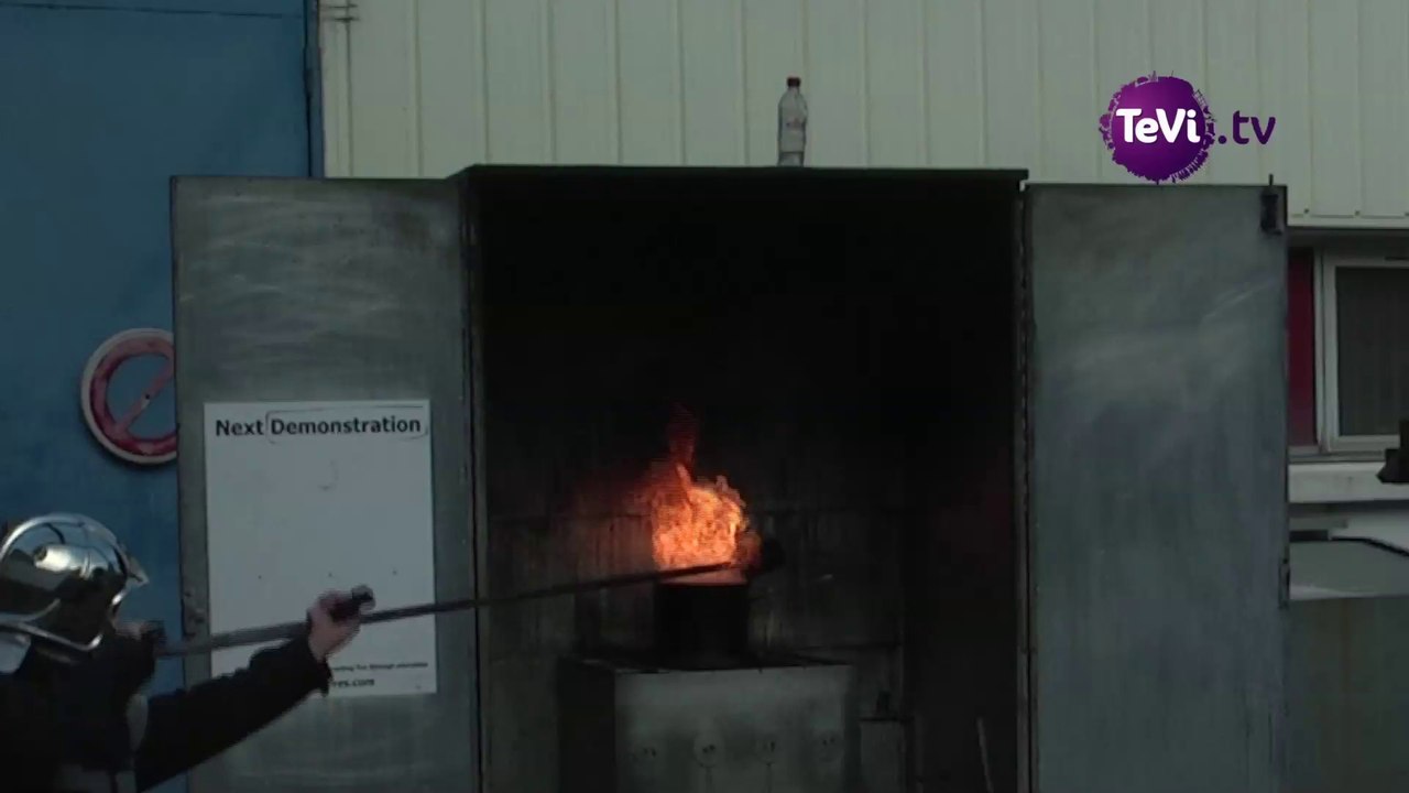 Remorque incendie Lycée Tocqueville Tourlaville [TéVi] 24-02-14