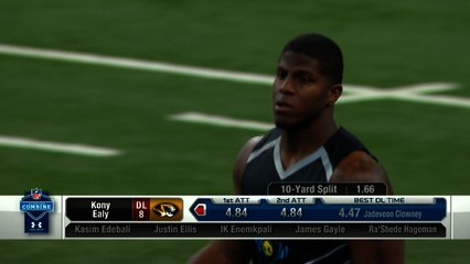 Kony Ealy runs the 40-yard dash