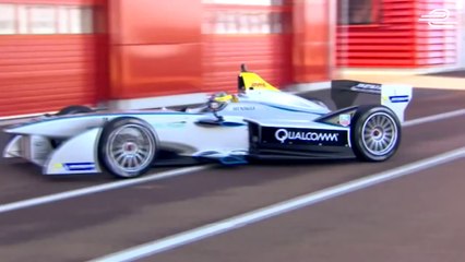 Formula E electric single seater racing car  - Track Debut