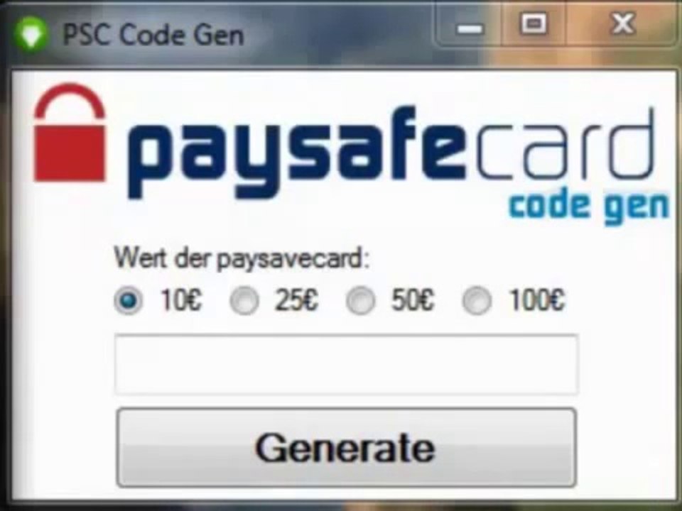Paysafecard Generator Feb 2014- No Survey - Working