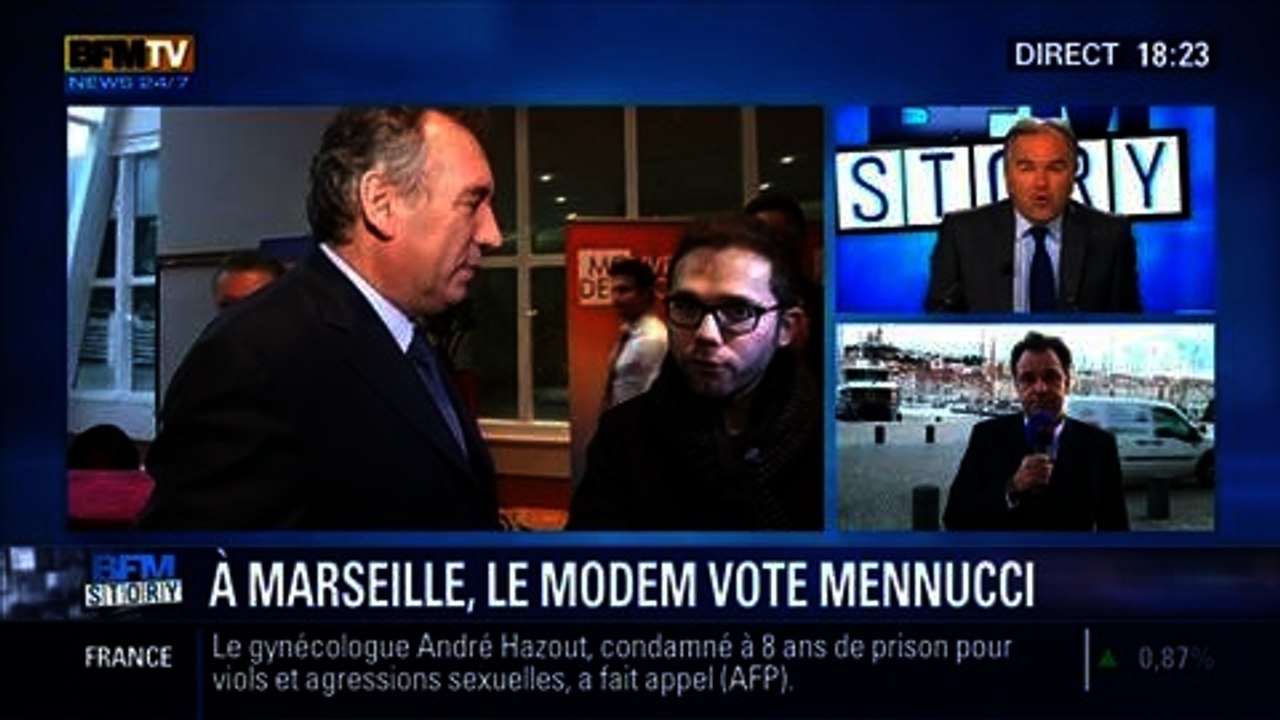 BFM Story: Municipales à Marseille: le MoDem a décidé de soutenir Patrick Mennucci contre l'avis de François Bayrou - 24/02