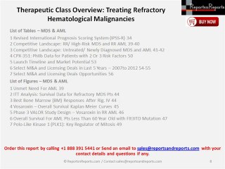 Therapeutic Class Overview Treating Refractory Hematological Malignancies
