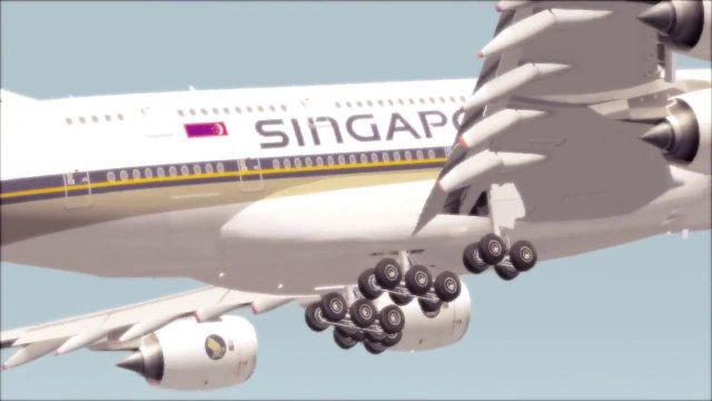 FS2004 - FS9 Singapore Airlines Airbus A380 Go Around & Landing at Glasgow ( HD )