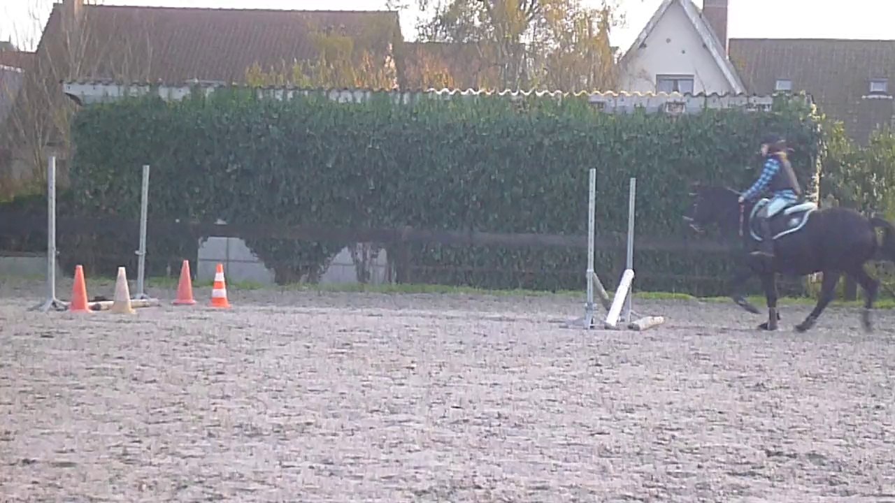 Elodie au saut avec Astérix