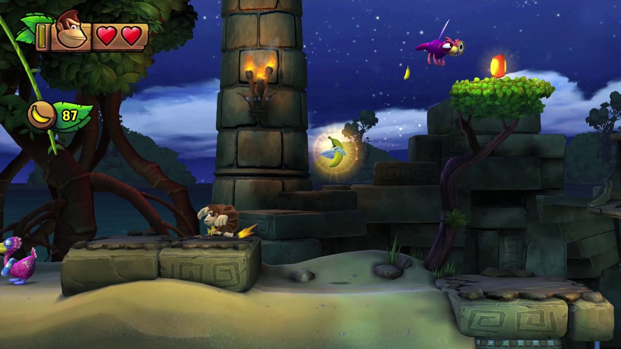 Donkey Kong Country: TF. Plátanos pétreos 1-A - Gameplay - 100% puzzles y letras