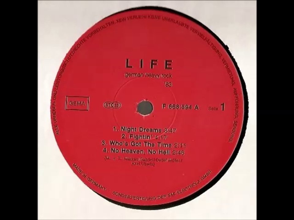 Life."Who`s Got The Time"1983 German Hard Rock