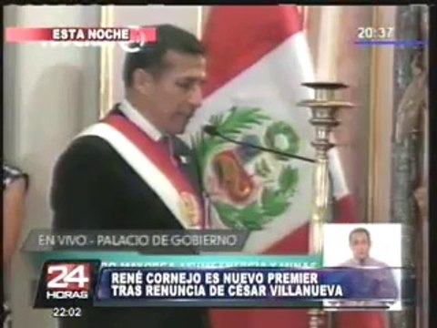 René Cornejo Díaz juramenta como nuevo presidente del Consejo de Ministros (1/2)