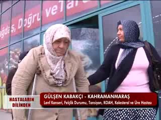 LENF KANSERİ-FELÇLİL-TANSİYON-KOAH-KOLESTEROL-ÜRE HASTASI