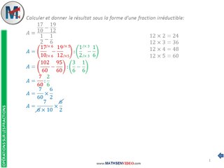 Exercice: Fractions dans des fractions