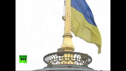 Video- Soviet star removed from top of Ukraine parliament