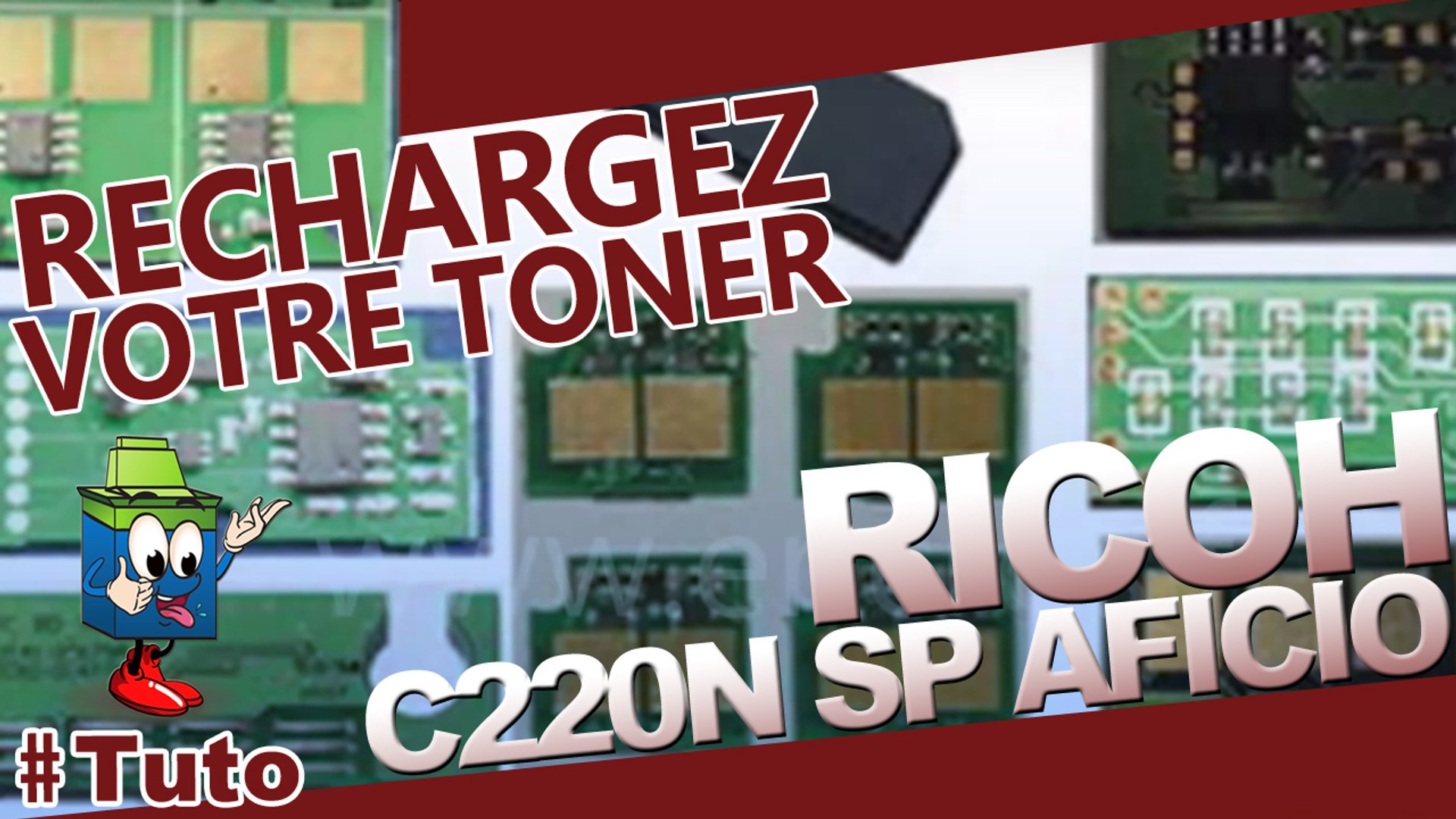 Comment recharger une cartouche toner de type Ricoh SP Aficio C220N - Vidéo  Dailymotion