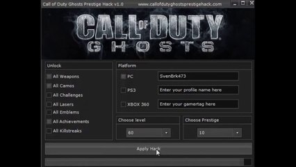 Call of Duty Ghosts Prestige Hack PC, Xbox 360, PS3 With Download February 2014
