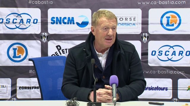Conférence de presse CA Bastia - Stade Brestois 29 (0-1) : Stéphane ROSSI (CAB) - Alex DUPONT (SB29) - 2013/2014