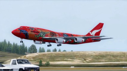 FSX Qantas Traffic ... Hard Landings  ( HD )