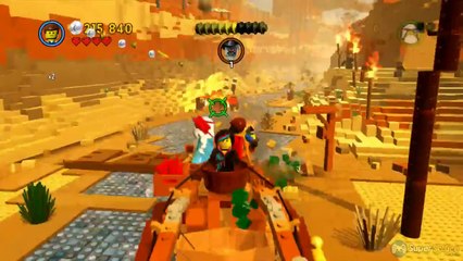 LEGO La grande aventure sur Xbox360 : emplacement des ennemis et chariots à la fin du niveau \"Les Toits de Flatbush\"