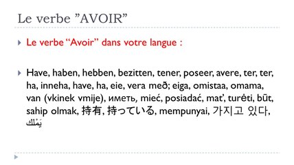 Learn French # Verbe AVOIR = Indicatif = Présent