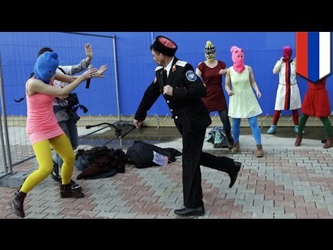 Pussy Riot attacked by Cossacks with whips in Sochi