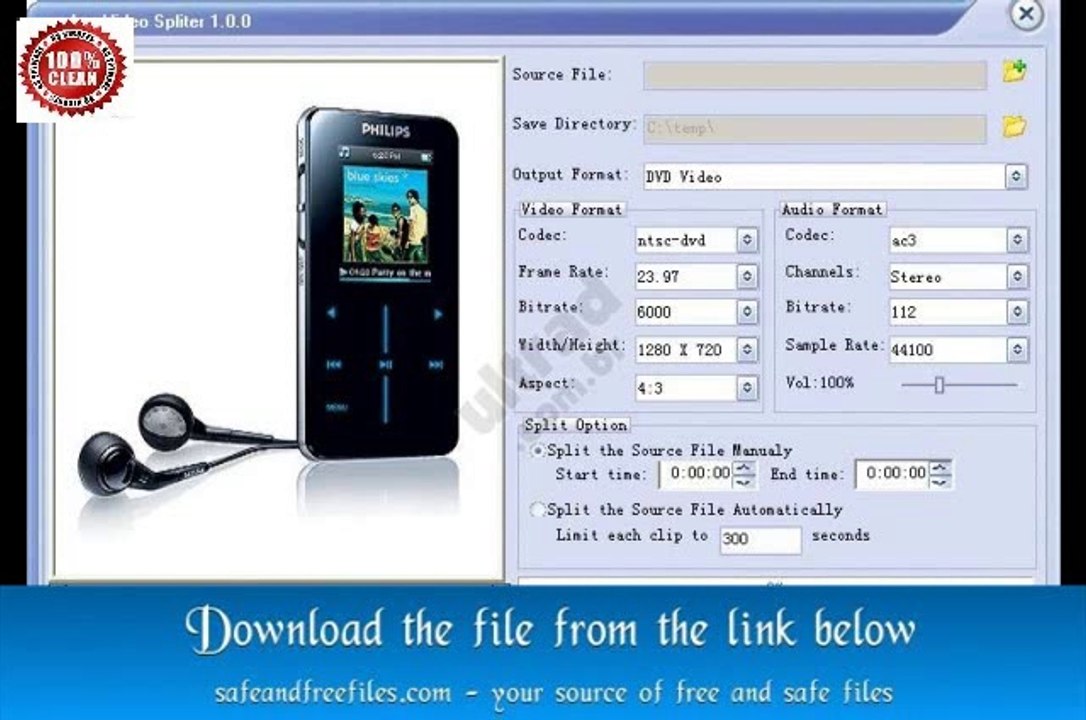 Aya AVI WMV DVD FLV MKV MP4 Video Splitter Cutter 1.3.5 Full Version Download for Mac