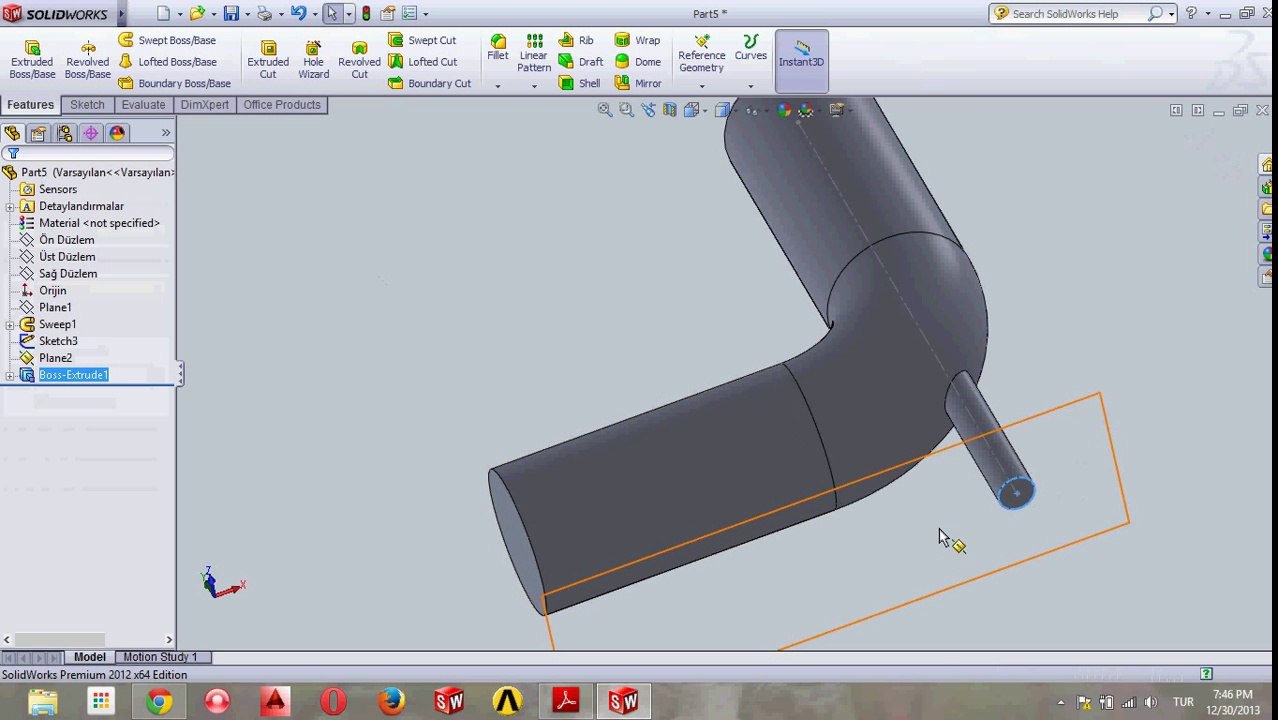 Solidworks Swept Uygulaması