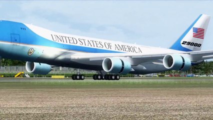 FSX Air Force One ... Smooth Landing  ( HD )