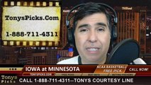 Iowa Hawkeyes vs. Minnesota Golden Gophers Pick Prediction NCAA College Basketball Odds Preview 2-25-2014