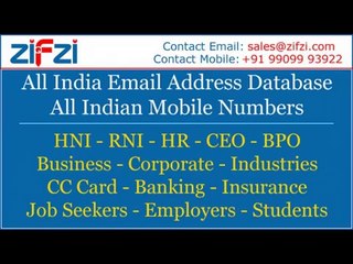 www.zifzi.com - Email id database indian - Indian Mobile Numbers Database