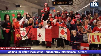 Waiting for Haley Irwin at the Thunder Bay International Airport